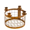 Deko Kerzenhalter Gitterkob, Kerzenhalter aus Rost für Stabkerzen, 22x14cm, Metall