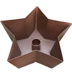 Deko Kerzenhalter Stern, Kerzenhalterschale für Stabkezen, dunkelbraun, 11x5cm, Metall