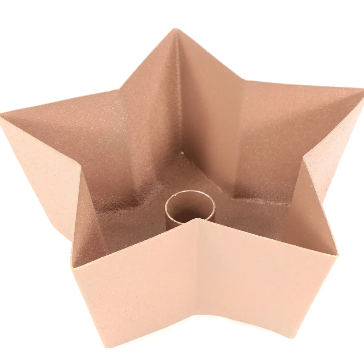Deko Kerzenhalter Stern, Kerzenhalterschale für Stabkezen, dunklelbraun, 17x7cm, Metall