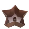 Deko Kerzenhalter Stern, Kerzenhalterschale für Stabkezen, dunkelbraun 14x6cm, Metall