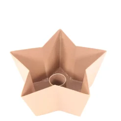 Deko Kerzenhalter Stern, Kerzenhalterschale für Stabkezen, dunkelbraun 14x6cm, Metall