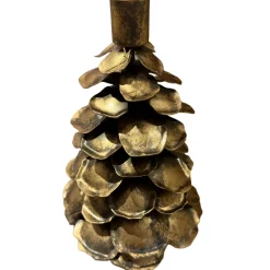 Deko Kerzenständer Zapfen gold antik, Kerzenhalter 21cm, Ib Laursen