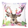 Deko Kissen Hirsch Fleury, Hirsch mit Blumengeweih rosa-pink, 45x45cm, Mars & More