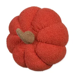 Deko Kissen Kürbis orange, kuscheliges Zierkissen Herbst, Kürbiskissen aus Teddyfell