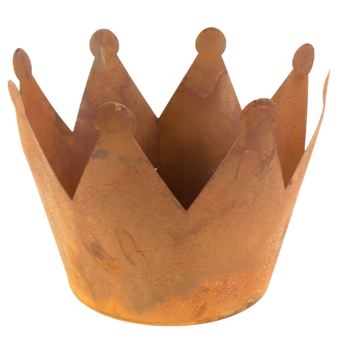 Deko Krone Rost used look, Pflanzgefäß Krone aus Edelrost, 17x26cm, Metall