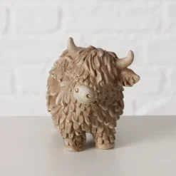 Deko Kuh Buffy, Schottisches Hochlandrind braun, 10x7cm, Boltze Home Collections