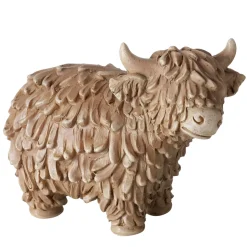 Deko Kuh Buffy, Schottisches Hochlandrind braun, 10x7cm, Boltze Home Collections