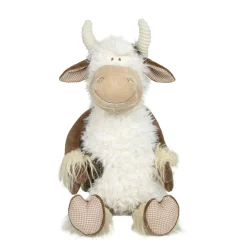 Deko Kuh, Hochlandrind aus Plüsch, creme-braun, 25cm, Mars & More