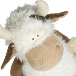 Deko Kuh, Hochlandrind aus Plüsch, creme-braun, 25cm, Mars & More