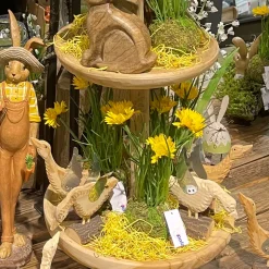 Deko Kunstblume Frühling, Löwenzahn im Moosball, gelb, 23cm