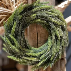 Deko Kunstkranz Kiefer mit Glimmer, Türkranz grün, Ø22cm