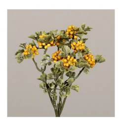 Deko Kunstpflanze Beeren, Beeren 4St/Bund, gelb, 17cm, DPI GmbH
