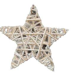 Deko LED Stern Jute-Baumwolle, batteriebetrieben, Ø40cm, mit Timer, 15 LEDs