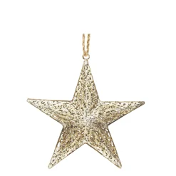 Deko Metallstern,  Antik grau-creme im 3D-Ornament-Look, Ø14cm