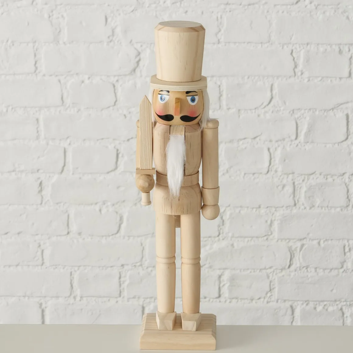Deko Nußknacker Havre, Holzfigur mit Helm und Schwert, 38cm, Holz, Boltze Home Collections