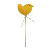 Deko Pflanzstecker Vogel orange, Vogel aus Filz mit Blume, 28cm