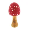 Deko Pilz, Holzpilz Fliegenpilz rot-weiß, 17x8cm, Mangoholz