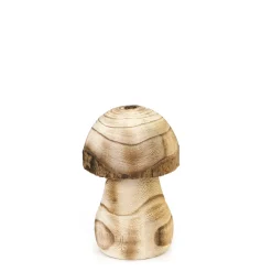 Deko Pilz Naturholz, Holzpilz Natur mit runder Kappe, 19x15cm, DIJK Natural Collections