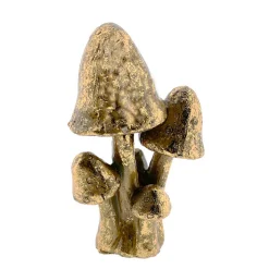 Deko Pilze Antik gold, Pilzgruppe gelbgold, 13cm, Cor Mulder