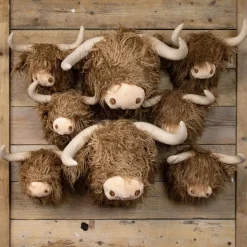 Deko Plüschtier, Schottisches Hochlandrind, Wandhalter Kopf, 25cm, Mars & More