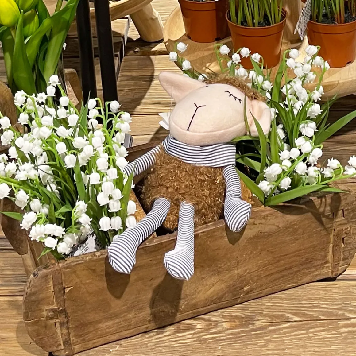 Deko Schaf Lucile, Plüschschaf schlafend, 24cm