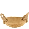Deko Schale Teak Natur, Holzschale rund mit Jutegriff, Ø28cm, DIJK Natural Collections