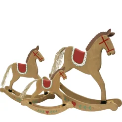 Deko Schaukelpferd, Holzpferd Nostalgie-Look, 25cm
