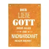 Deko Schild Gott weiß alles, Rostschild mit Spruch, 26x35cm, Edelrost, Gerrys Garden