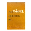 Deko Schild, Rostschild Alle Vögel sind schon da..., 13x21cm, Edelrost, Hänger
