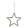 Deko Stern Aurum gold, Weihnachtsstern gold beschlagen, Ø10cm, Alu, Hänger