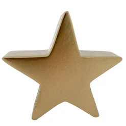 Deko Stern Weihnachten, Keramikstern gold matt, 13x13cm
