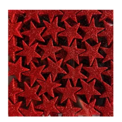 Deko Streu Sterne Glitzer rot, 108 Stück/Box
