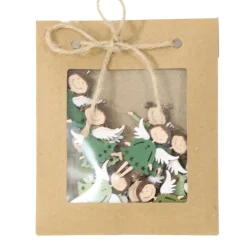 Deko Streuer Weihnachtsengel, Holzstreuer Engel grün, 12St/Packg