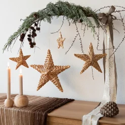 Deko Strohstern Weihnachten, Christbaumschmuck aus Strohfasern, 30cm, Halbach