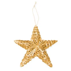 Deko Strohstern Weihnachten, Christbaumschmuck aus Strohfasern, 15cm, Halbach