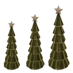 Deko Tannenbaum mit Stern, großer olivgrüner Tannenbaum, samtig beflockt, 75cm