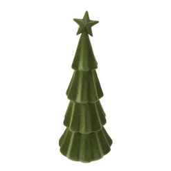 Deko Tannenbaum samtlook grün, Kunststoffbaum mit Stern, 37cm