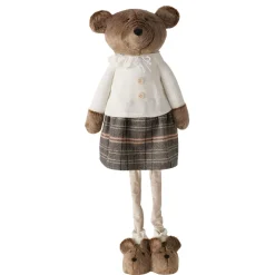 Deko Teddy mit Rock und Hundeschuhe, Teddymädchen mit Teleskopbeine, 74cm bis 120cm, Boltze Home Col