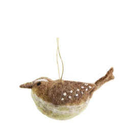 Deko Vogel, brauner Vogel aus Filz, fliegend, 12x5cm, Hänger