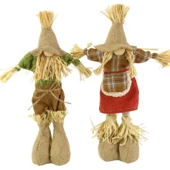 Deko Vogelscheuche Mann, Vogelscheuche aus Jute und Stoff, 36cm