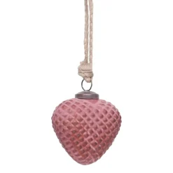 Deko Weihnachtshänger Zapfenform burgund, rustikaler Glashänger 9x8cm