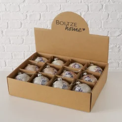 Deko Weihnachtskugeln Schneemann Frosty, beschneite und geeiste Glaskugeln, Boltze Home Collection