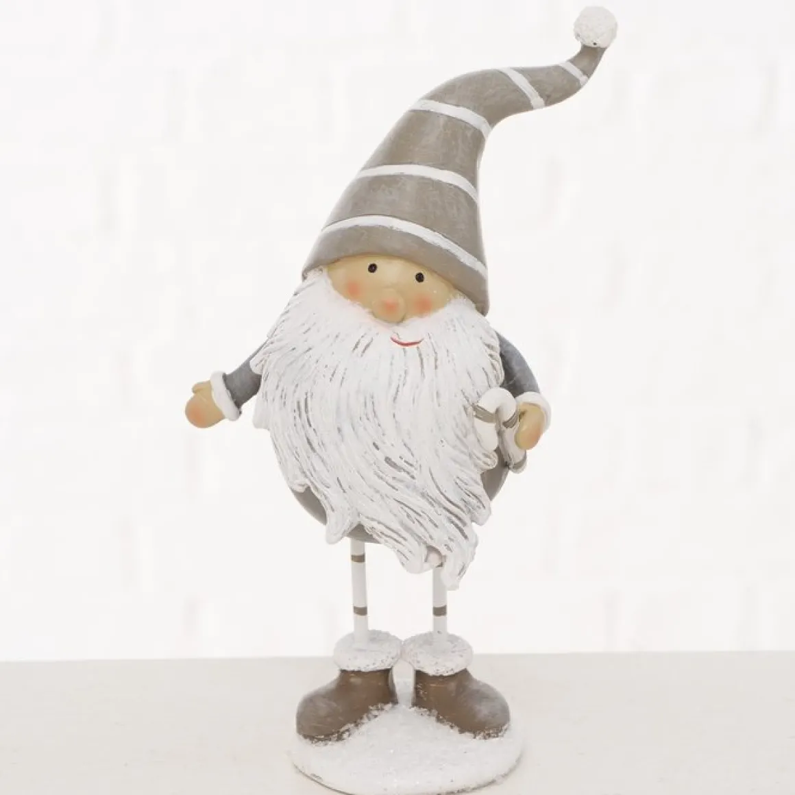 Deko Weihnachtswichtel Mikkel, Wichtel mit langem Bart, 18cm, Boltze Home Collections