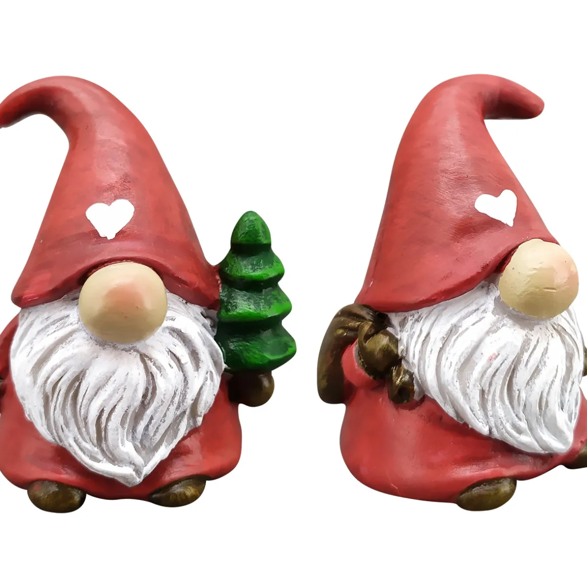 Deko Wichtel mit Baum oder Sack, kleiner Weihnachtswichtel Gnom, 5cm, Polyresin