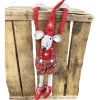 Deko Wichtel, Weihnachtsmaus Lenny mit Schlackerarme und Bammelbeine, rote Hose, 53cm