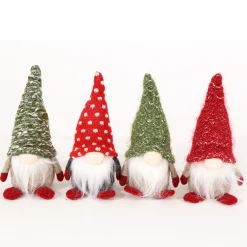 Deko Wichtel, Weihnachtswichtel mit weißem Bart, rote oder grüne Mütze, 13cm