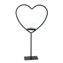 Deko Windlicht Herz Elisa, Metallherz auf Fuß, 75cm, WMG Grünberger