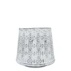 Deko Windlicht Ornament  Antik, durchscheinend, weiß used look, 8x9cm, Metall