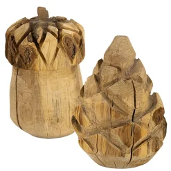 Deko Zapfen Pinie Natur, Pinienzapfen aus Naturholz, 30cm, WMG Grünberger