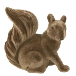 Deko Eichhörnchen samtlook braun, Kunststoff Eichhörnchen, 18cm